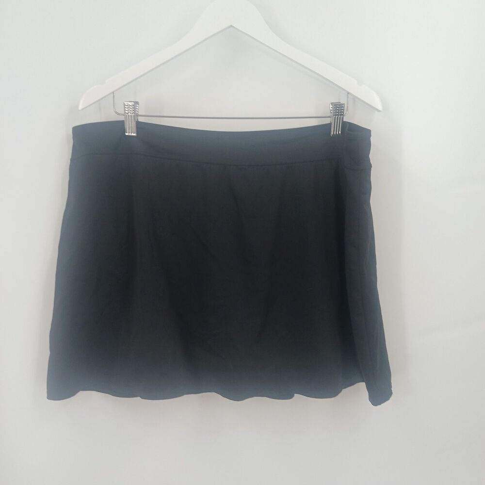 womans plus size 22 perona black swim skirt bottom bikini bottom swimwear